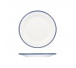 Evoke 270mm Round Plate Wide Rim White with Blue Rim Ryner Melamine (12)