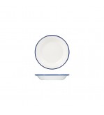 Evoke 200mm / 380ml Deep Round Plate White with Blue Rim Ryner Melamine (12)