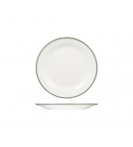 Evoke 220mm Round Plate Wide Rim White with Grey Rim Ryner Melamine (12)