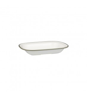 Evoke 230 x 175 x 40mm / 580ml Rectangular Platter Wide Rim White with Grey Rim Ryner Melamine (12)