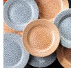Churchill 305mm Round Plate Wide Rim Moresque Prints Orange (6)