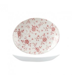 Oval Coupe Plate 317 x 254mm Cranberry Rose Chintz Churchill Vintage Prints (6)