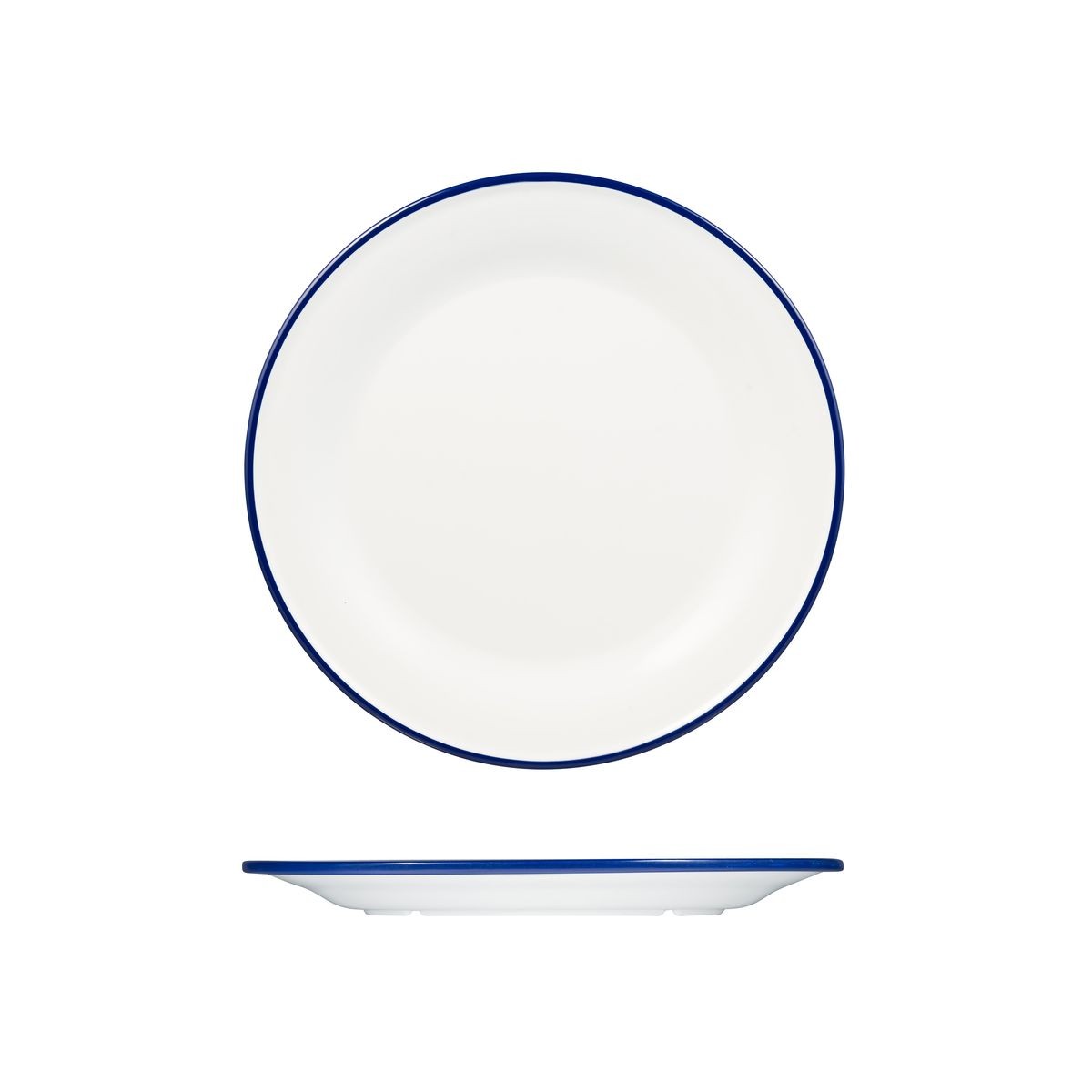 White with Blue Rim