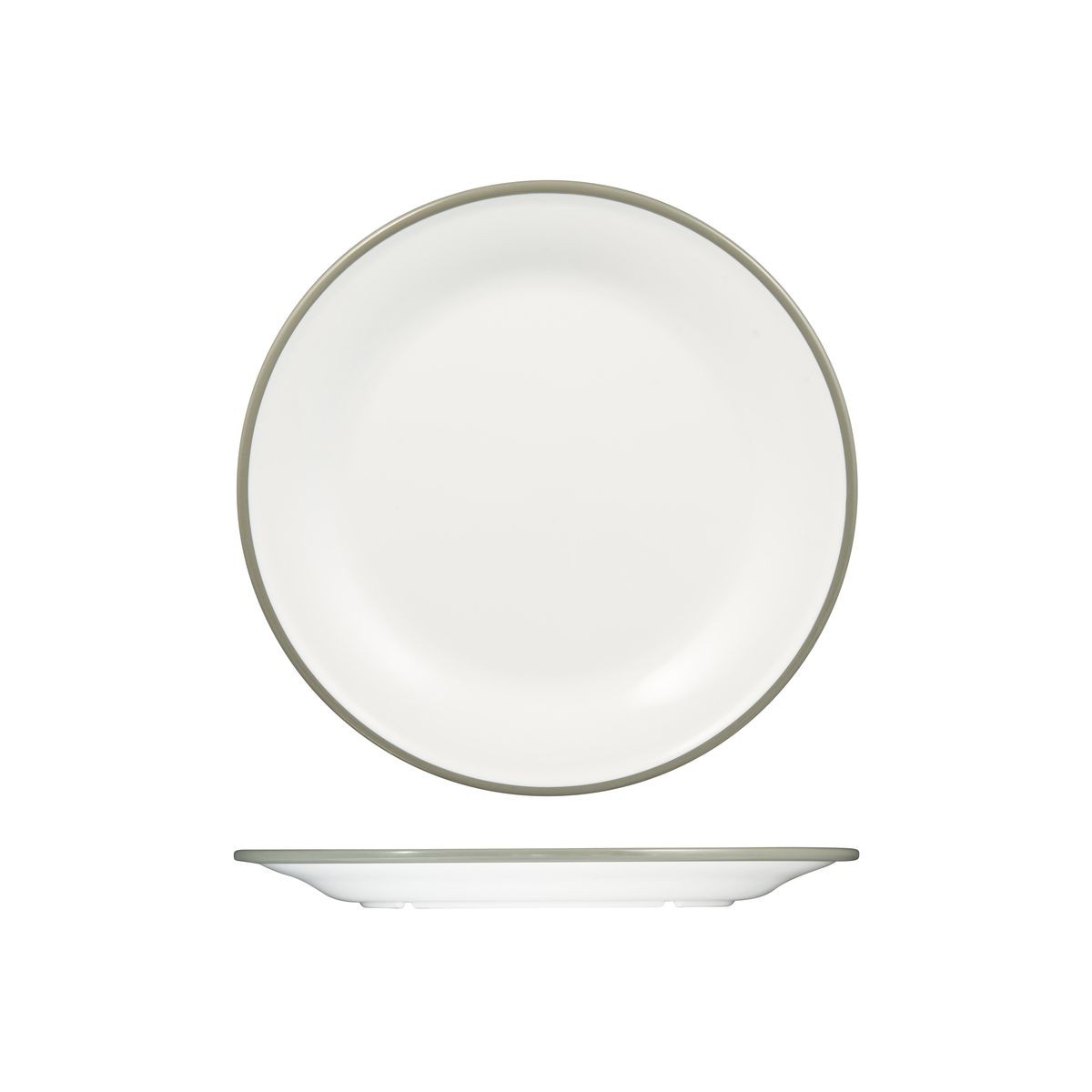 White with Grey Rim